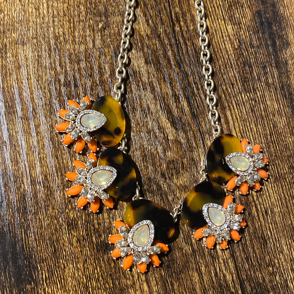 Sugarfix Necklace Gold, Orange And Bling